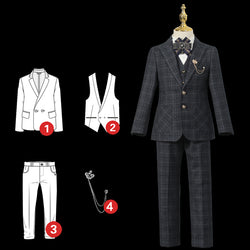 Children's Performance Suit Set Boys Wedding Suit Four Piece Set