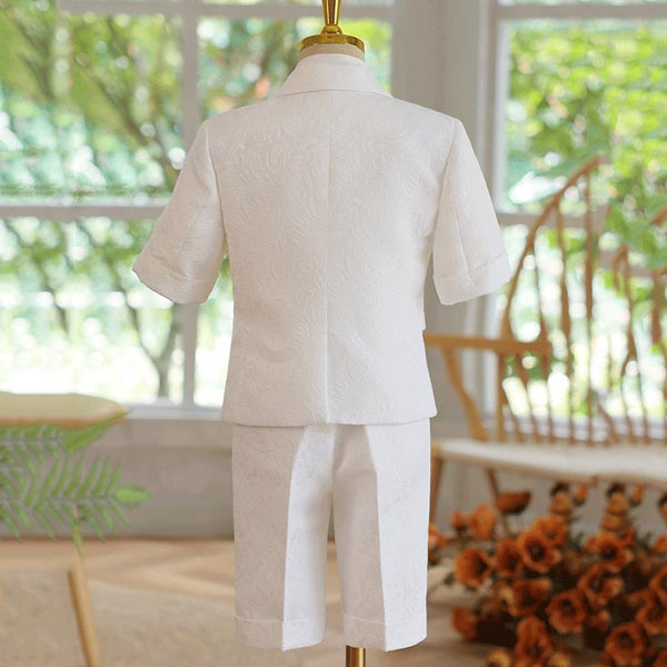 Boys' Summer White Performance Suit Three-piece Suit