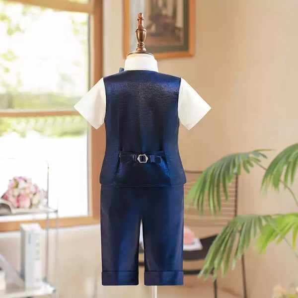 Boys Dress Short-sleeved Vest Children's Suit Set Boys Wedding Prom Set