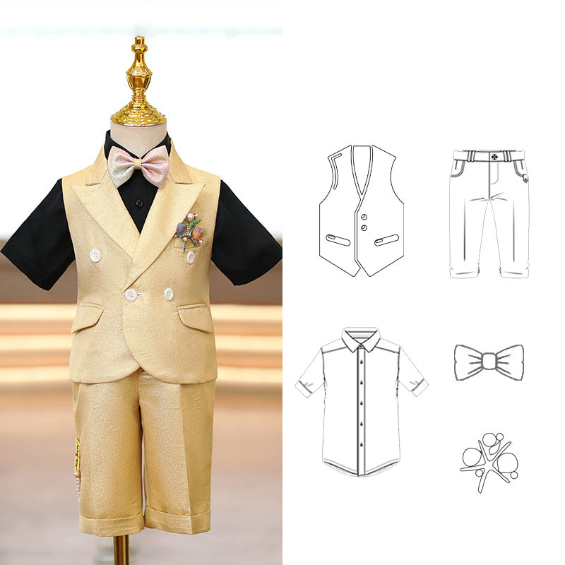 Boy Summer Performance Children's Formal Vest Suit Set