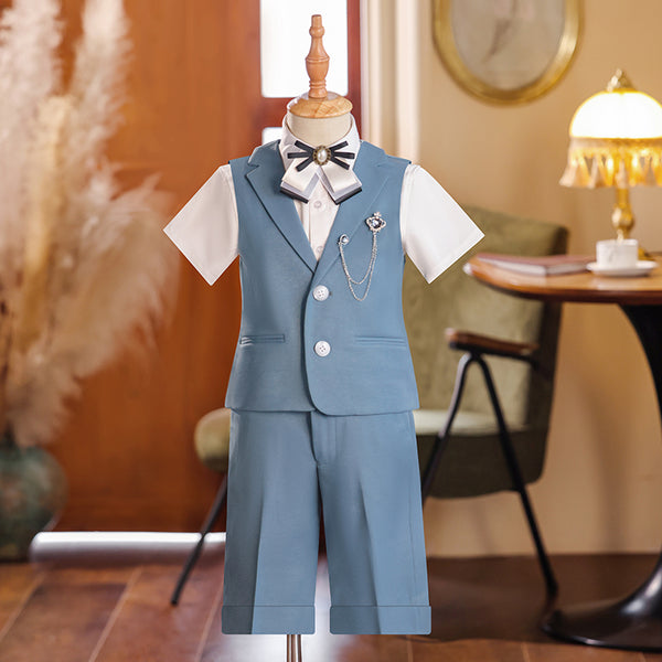 Boys Stage Performance Costume Birthday Vest Suit