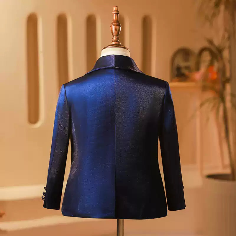 Boys Dark Blue Suit Costume with Brooch