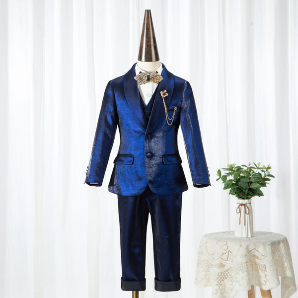 Boys Dark Blue Birthday Suit Wedding Elegant Suit