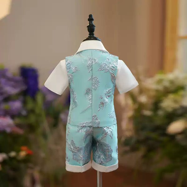 Cute Boy Summer Birthday Wedding Formal Vest Suit Set