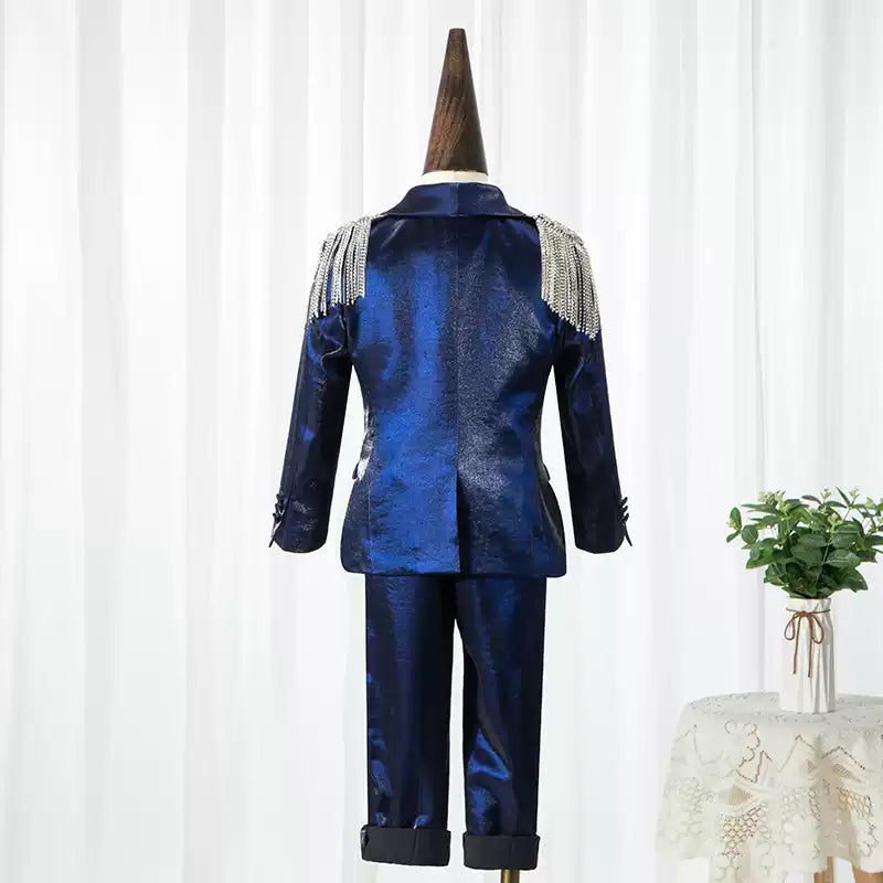 Boys Dark Blue Birthday Suit Wedding Elegant Suit