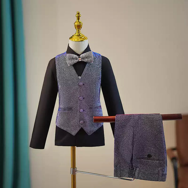 Boys Suit Kids Suits Tuxedo for Boys Toddler Vest Pants Set Ring Bearer Outfit Dress Clothes