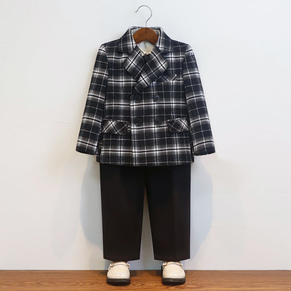 Children's Suit British Plaid Boys' Suit Four-piece Suit