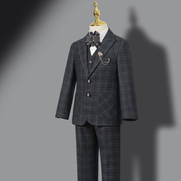 Children's Performance Suit Set Boys Wedding Suit Four Piece Set