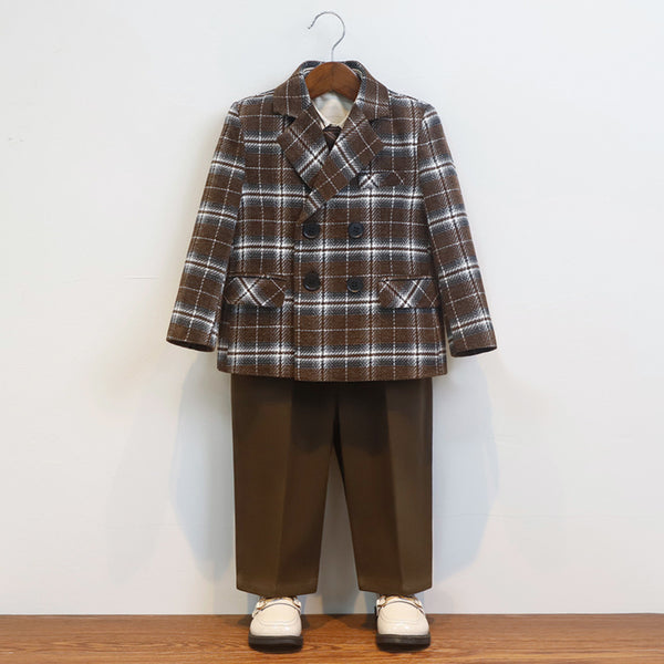 Children's Suit British Plaid Boys' Suit Four-piece Suit