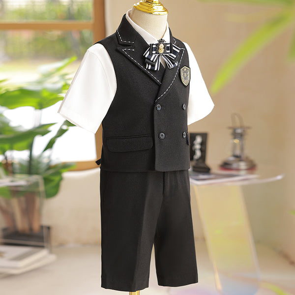 Boys Summer Wedding Birthday Vest Suit Set