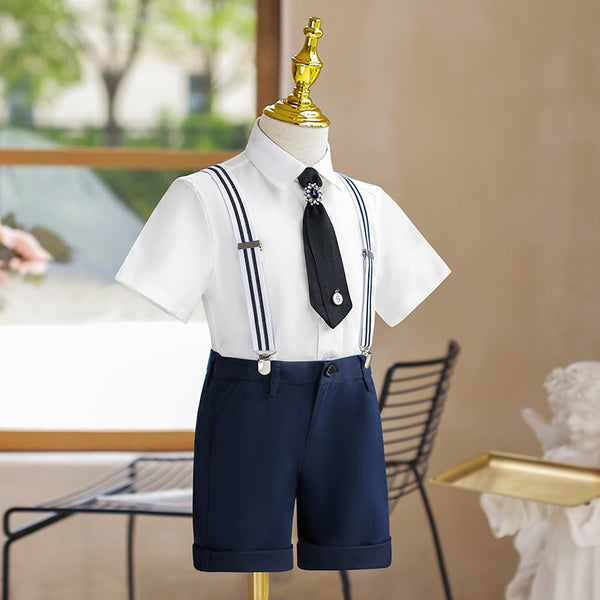 Children's Short-sleeved Shirt with Shorts Suit Boys Birthday Suit