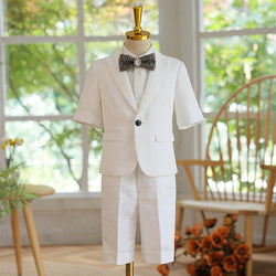 Boys' Summer White Performance Suit Three-piece Suit