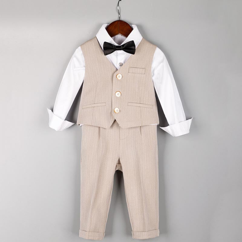 Boys Suit Baby Birthday Double-breasted Suit Five Piece Suit