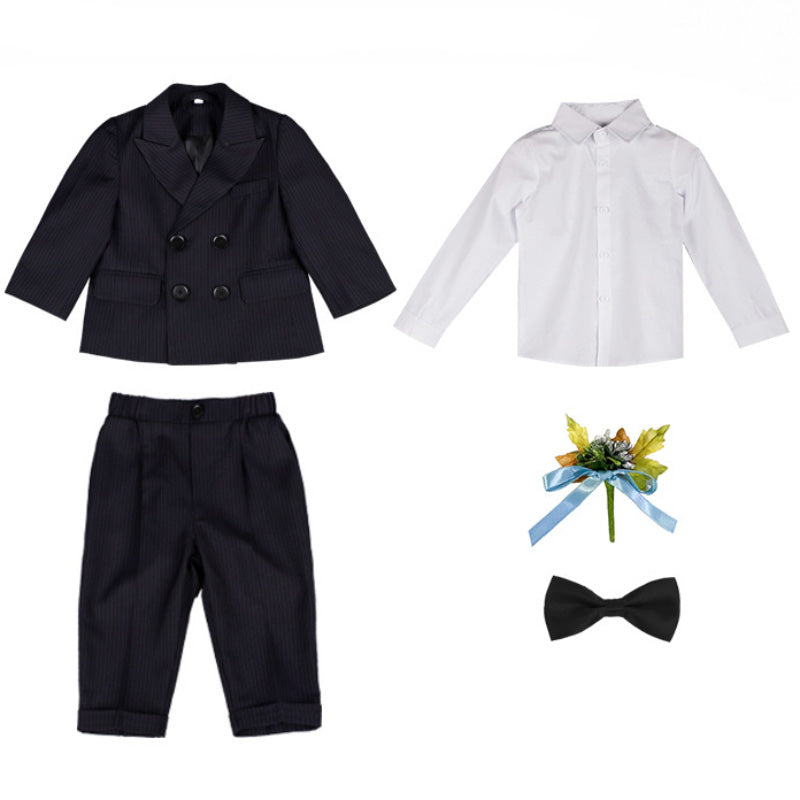 Children's Suits Boys Striped Birthday Suits Five-piece Suit