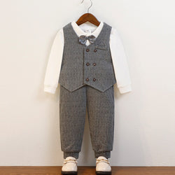 Boys Formal Baby Striped Performance Costume Four-piece Suit